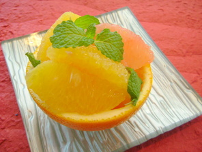 オレンジとグレープフルーツのミントマリネ